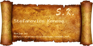 Stefanovics Kenese névjegykártya